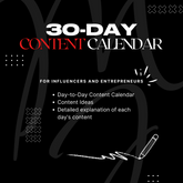 30-Day Influencer/Entrepreneur Content Calendar